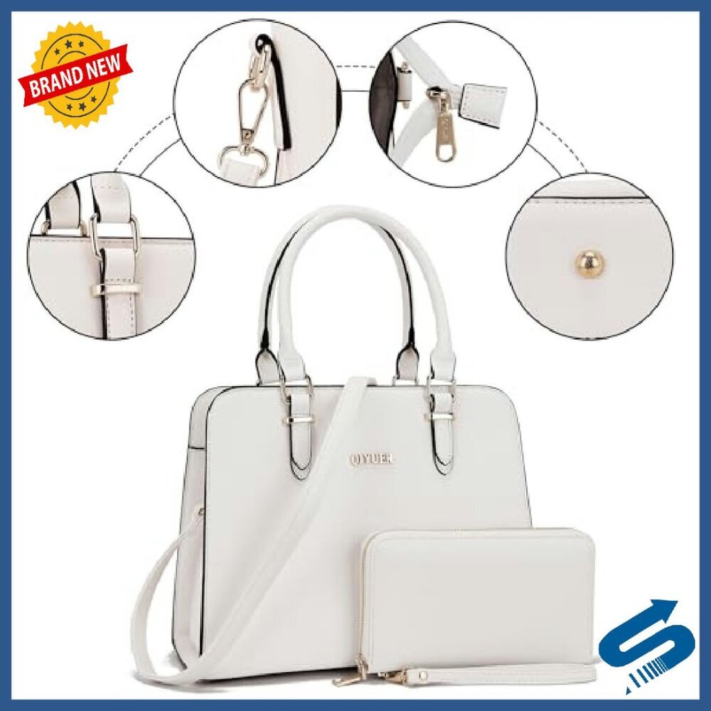 Top Handle Satchel Purse & Wallet Set Work Tote Bag 2pc - Picture 5 of 8